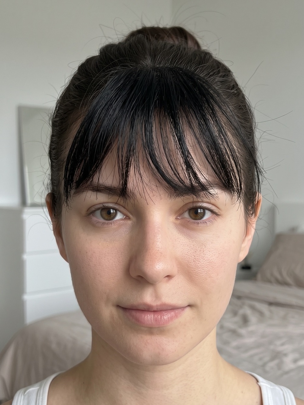 Women’s clip in bangs in black color